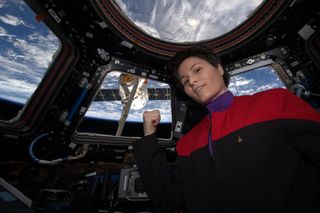 Astronaut Samantha Cristoforetti, proclaimed her love of "Star Trek" while she was living on the International Space Station.