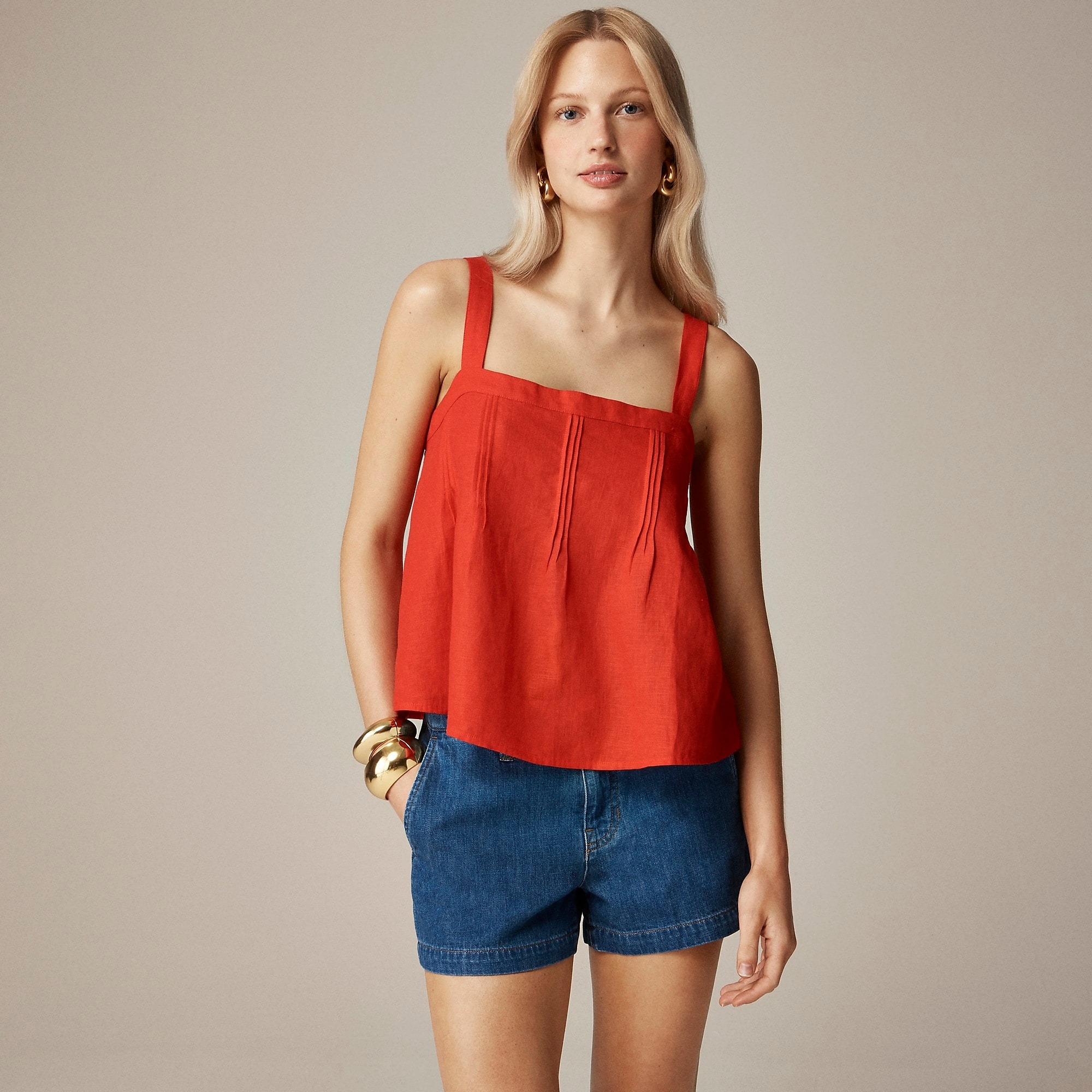 Bow-Back Linen Top