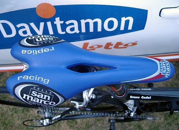 Cadel's trying the new Selle San Marco Arrowhead saddle