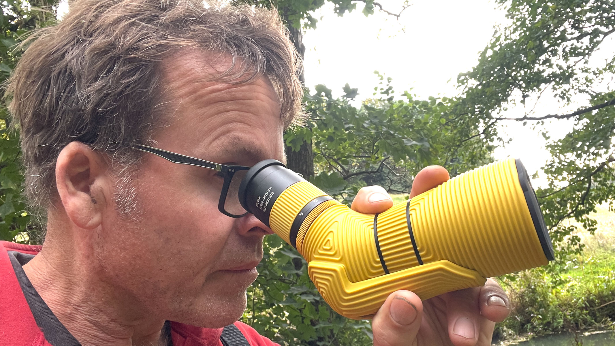 The Nocs Provisions Lite View spotting scope being used by our reviewer.