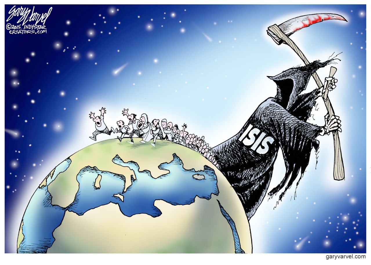 Editorial cartoon World Europe Refugees ISIS