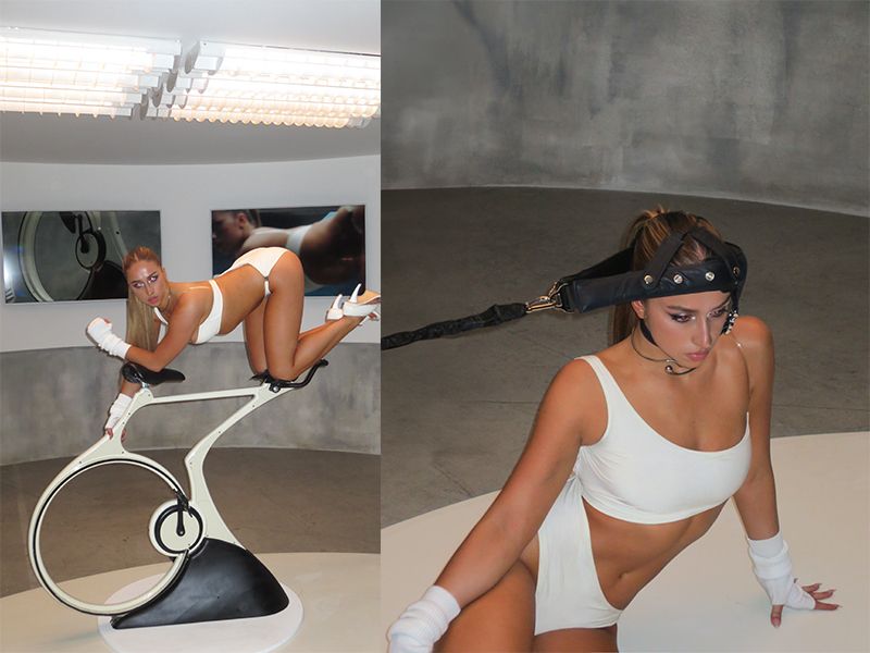Tate wears vintage Tom Ford for Gucci Bodysuit (SS 2000) and Zellous NY heels.