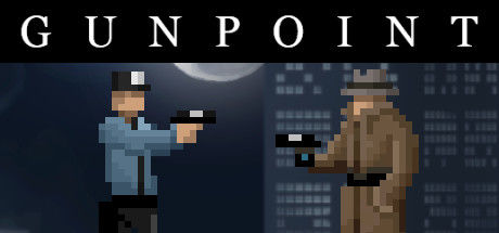 A cop and a man in a trenchcoat point guns at each other