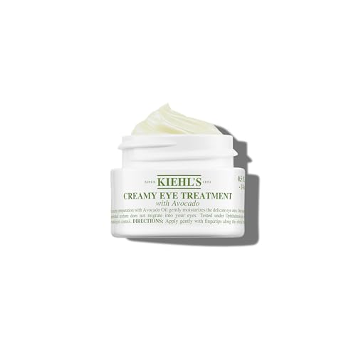 Kiehl's Avocado Eye Treatment, Nourishing and Hydrating Eye Cream, Avocado Oil and Caffeine to Energize and Invigorate Skin, Tired Eyes, 99% Naturally Derived Formula - 0.5 Fl Oz