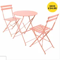 Charles Bentley Folding Metal Bistro Set Orange | was £120.00now £96.00 at Wilko