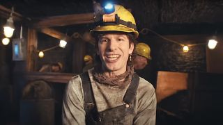 Andy Samberg dressed as coal miner in SNL sketch 