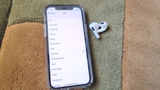 The iOS EQ settings for the Apple AirPods 3