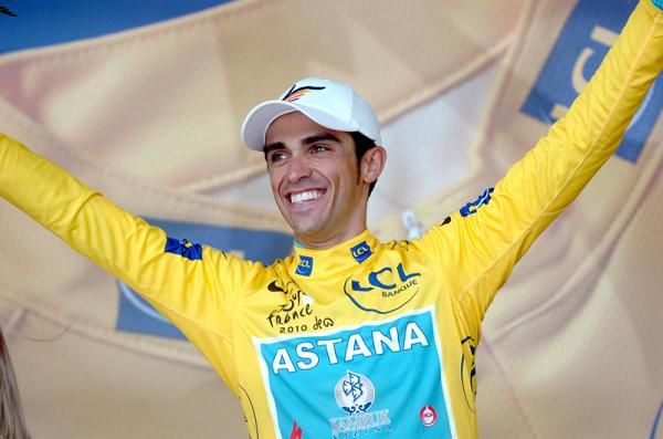 Alberto Contador (Astana) in yellow