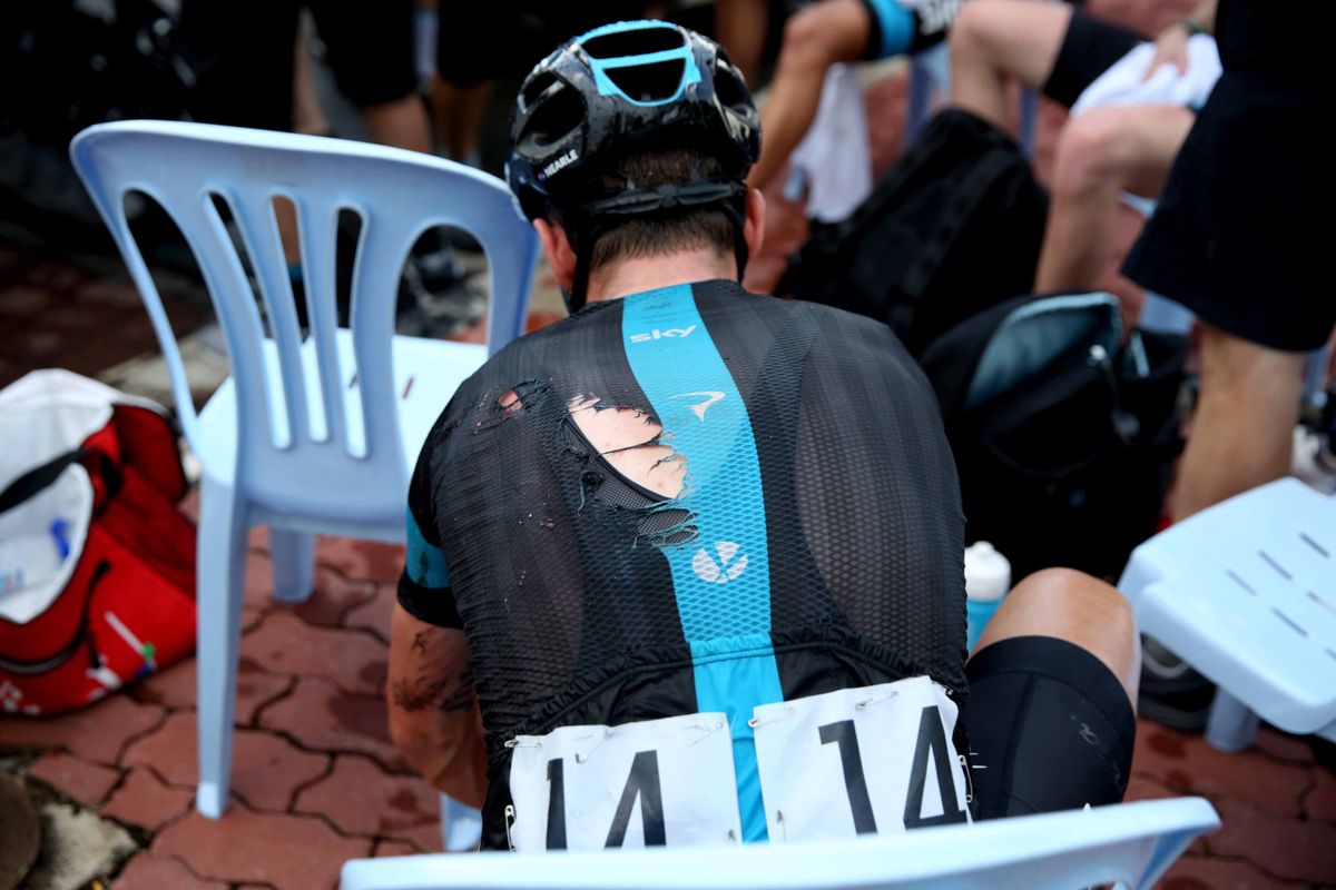 Sebastian Henao (Sky) was one of the riders to hit the tarmac today