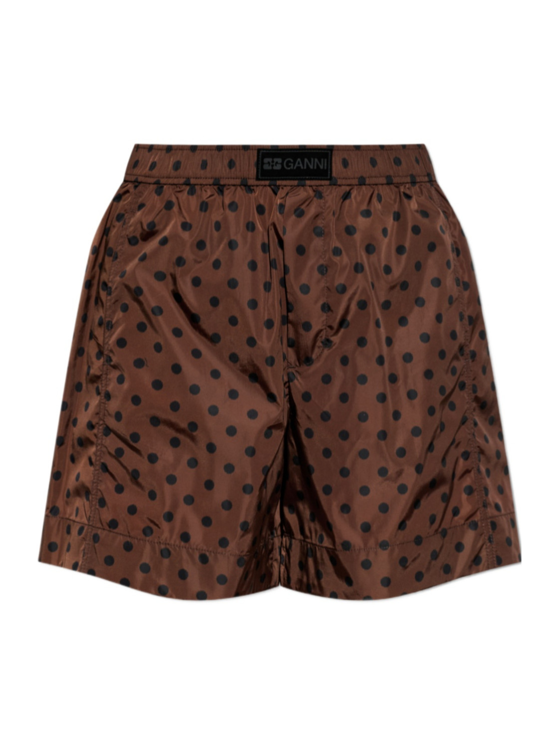 Ganni Printed Flyweight Nylon Boxer Shorts - Chicory Coffee