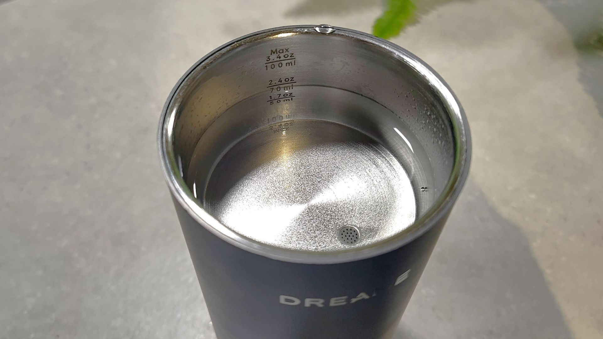 Water inside Dreame Ecceluxe Go coffee maker's tank