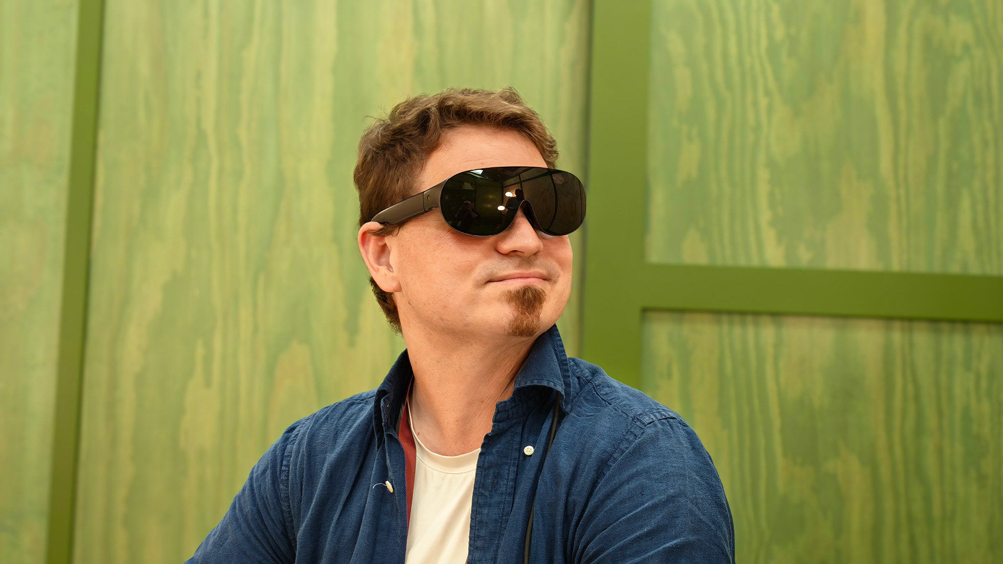 Wearing the large-sized Meta VR Glasses