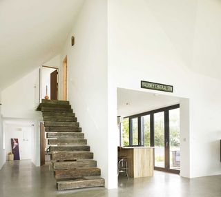 modern farm cottage renovation feature staircase stairs