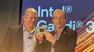 Intel Gaudi 3, shown on stage for the first time