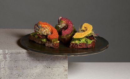 Artful twist of avocado toast