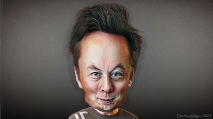 Caricature of Elon Musk