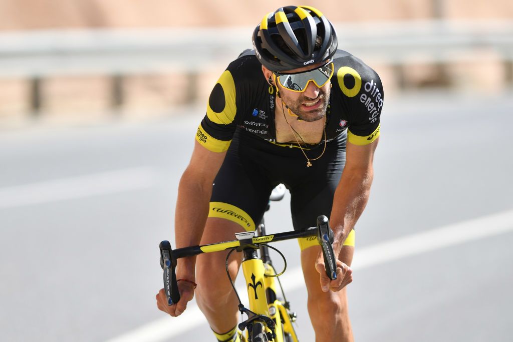 Fabien Grellier digs deep as the last man standing in the breakaway