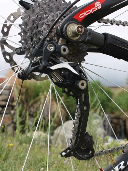 Shimano's XTR 'Shadow' rear derailleur reliably rattled off shift after shift.