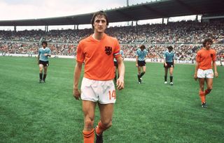 Cruyff for the Netherlands as a winger