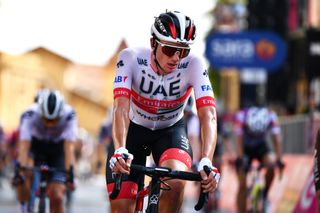 AGRIGENTO ITALY OCTOBER 04 Arrival Brandon Mcnulty of The United States and UAE Team Emirates during the 103rd Giro dItalia 2020 Stage 2 a 149km stage from Alcamo to Agrigento 243m girodiitalia Giro on October 04 2020 in Agrigento Italy Photo by Stuart FranklinGetty Images