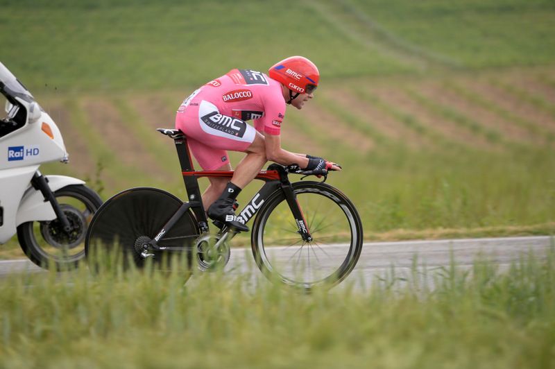 Cadel Evans' last day in the maglia rosa was the stage 12 time trial in 2014