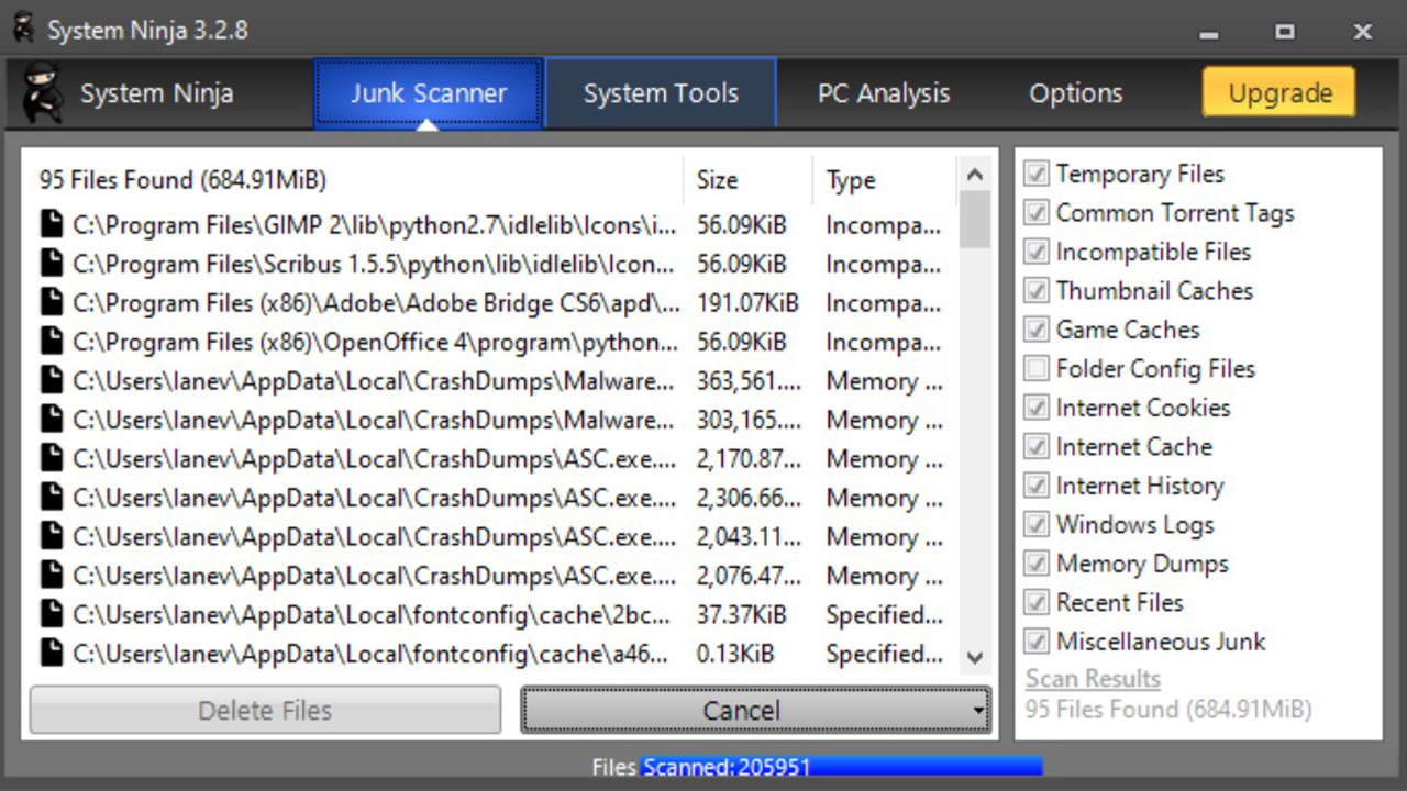 System Ninja: Free system optimization software for Windows PC