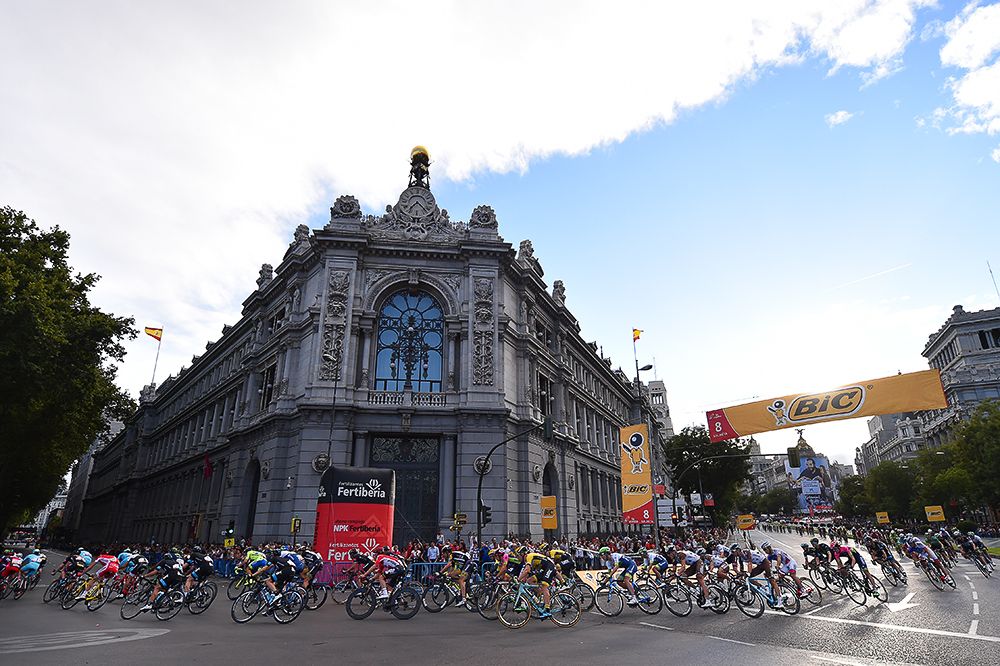 The peloton in action during stage 21.