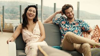 Maya Erskine as Alice and Jack Quaid as Ben in "Plus One"