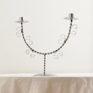 Sophie Lou Jacobsen Twist Nickel-Plated Candleholder