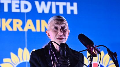 Helen Mirren tears up reading poem for Ukraine at London vigil