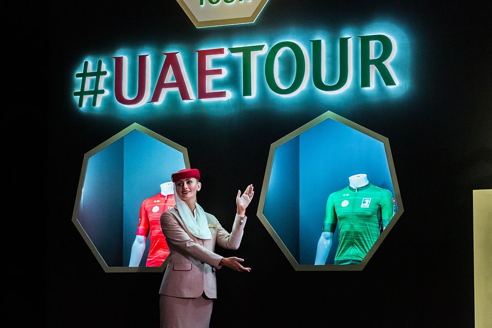 The green jersey for best sprinter of the UAE Tour