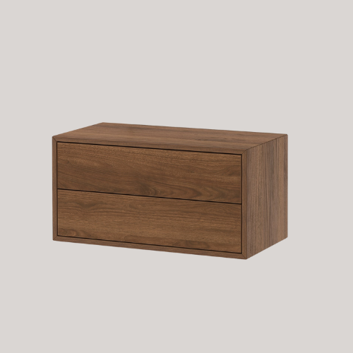Eket Wall-Mounted Storage Combination - With 2 Drawers/walnut Effect 70x35x35 Cm
