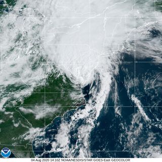 Tropical storm Isaias on Aug. 4 at 10:10 a.m. ET