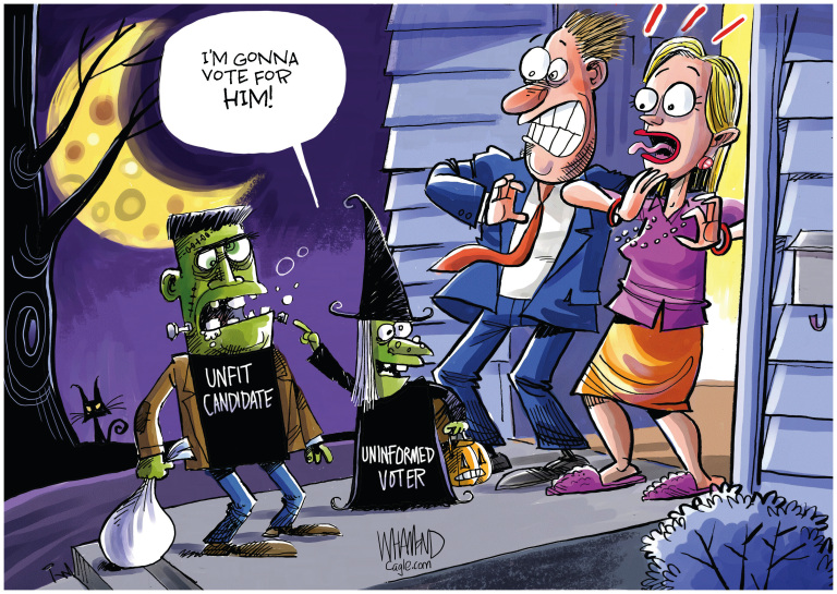 7 terrifyingly funny cartoons about America's spooky political season