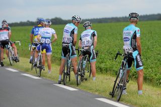 Riders peeing at the side of the road at the Tour de France