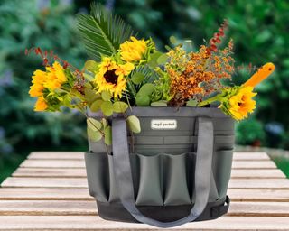 Garden bag filled with flowers