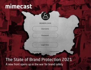 A log-in screen with a red background - whitepaper from Mimecast