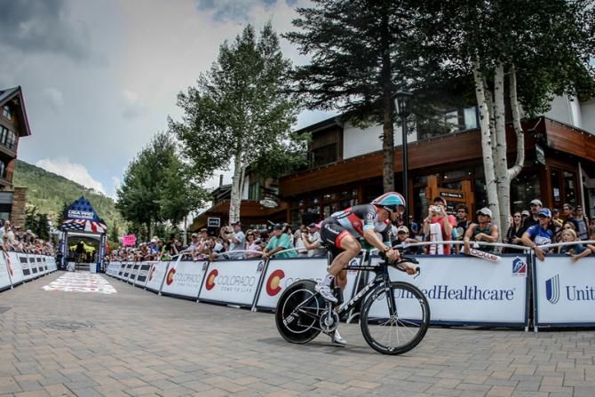 Jens Voigt (RadioShack) rounds the first corner of the TT course.