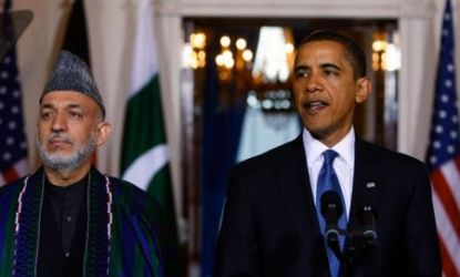 Obama meets with Karzai during his surprise visit to Afghanistan.