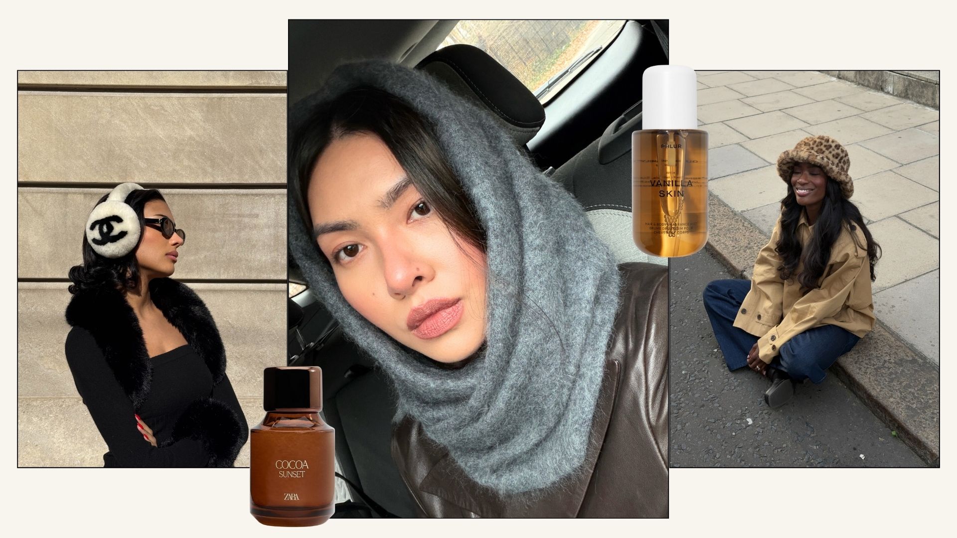 A collage containing fashion and lifestyle imagery, courtesy of @_livmadeline, @dananozime and @mimixn