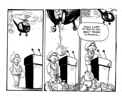 Political cartoon U.S. Hillary Clinton Donors