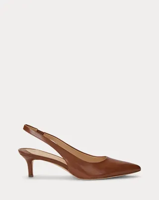 Lolah Burnished Leather Slingback Pump