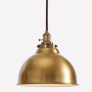 Metal Bell Cord Pendant Brass (Large)