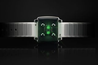 An image showing the Basis Peak's optical sensor that helps track heart rate.