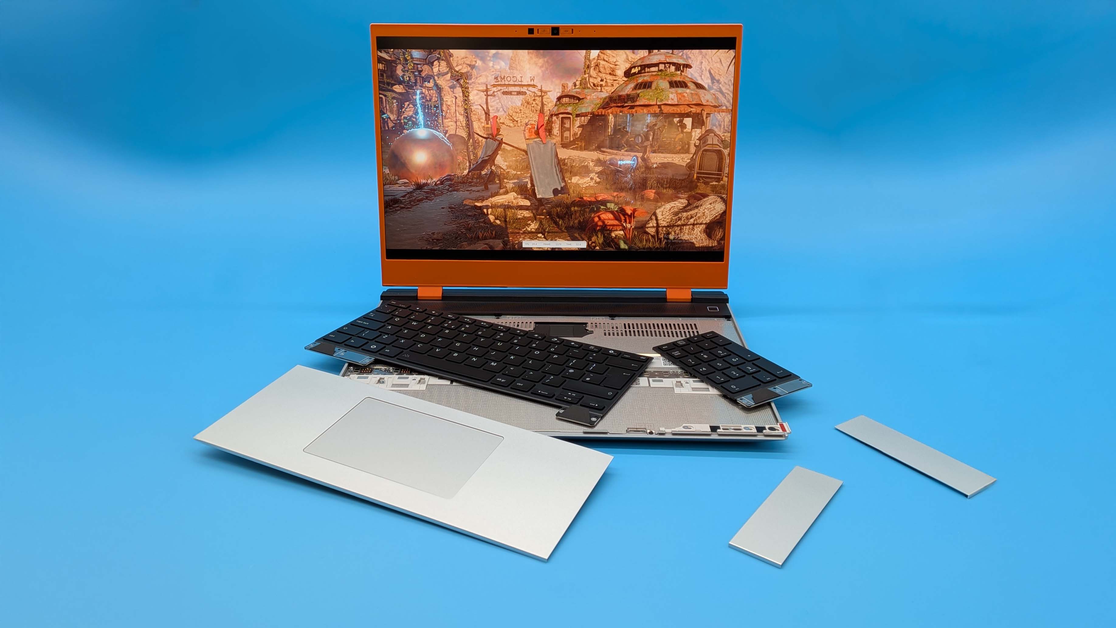 Framework 16 gaming laptop with the RTX 5070 mobile GPU upgrade module