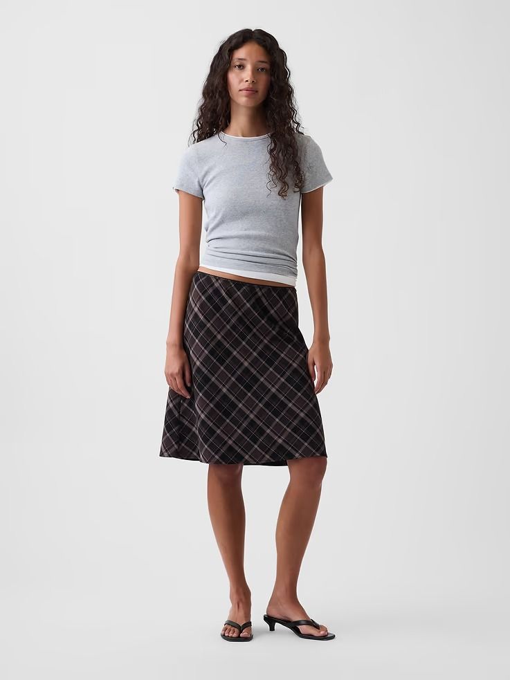 Gap, Plaid Easy Knee-Length Skirt