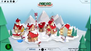 Screenshot of NORAD Santa Tracker homepage