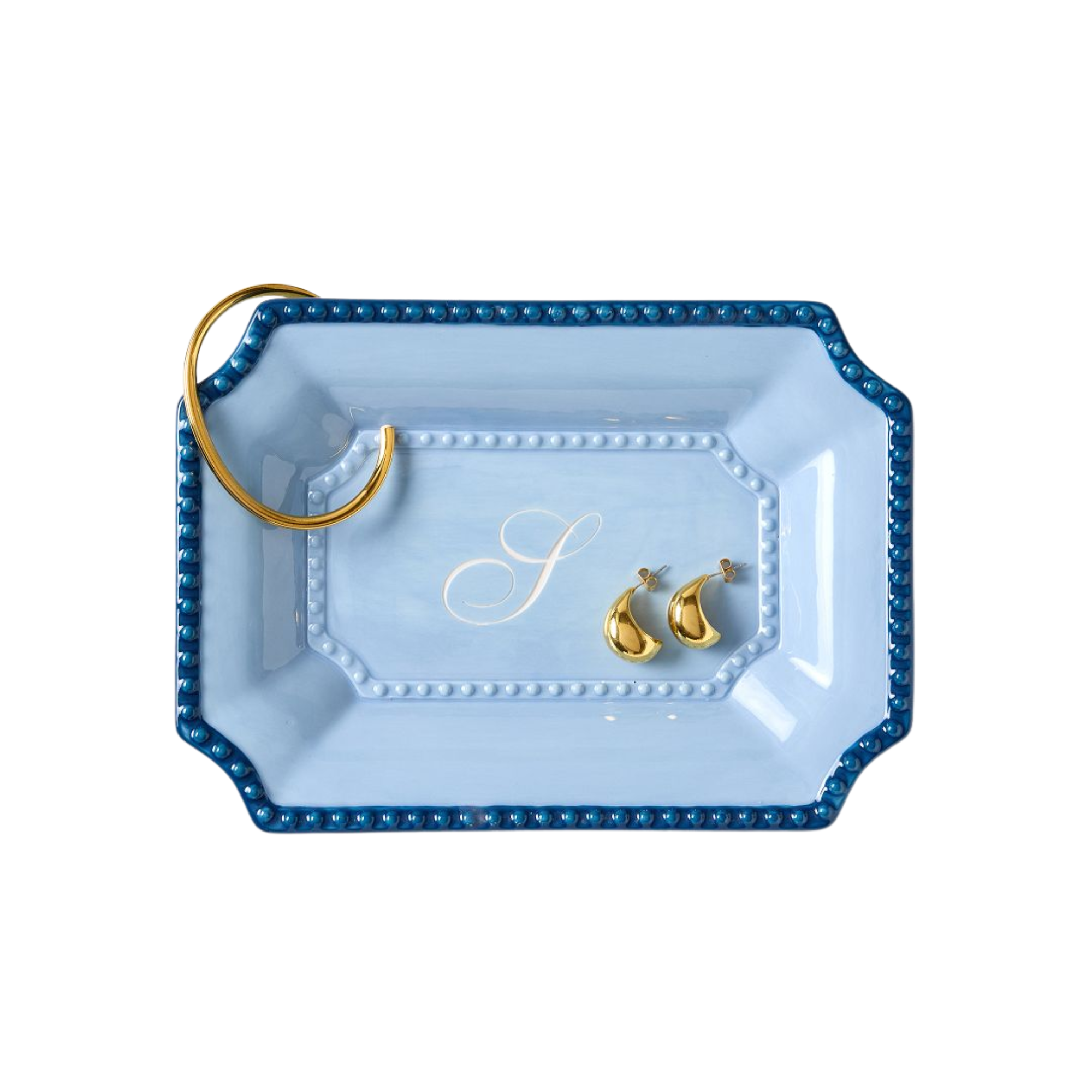 trinket dish in blue