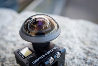 The Entaniya 280 degree fisheye provides nearly spherical video on a single-lens system.