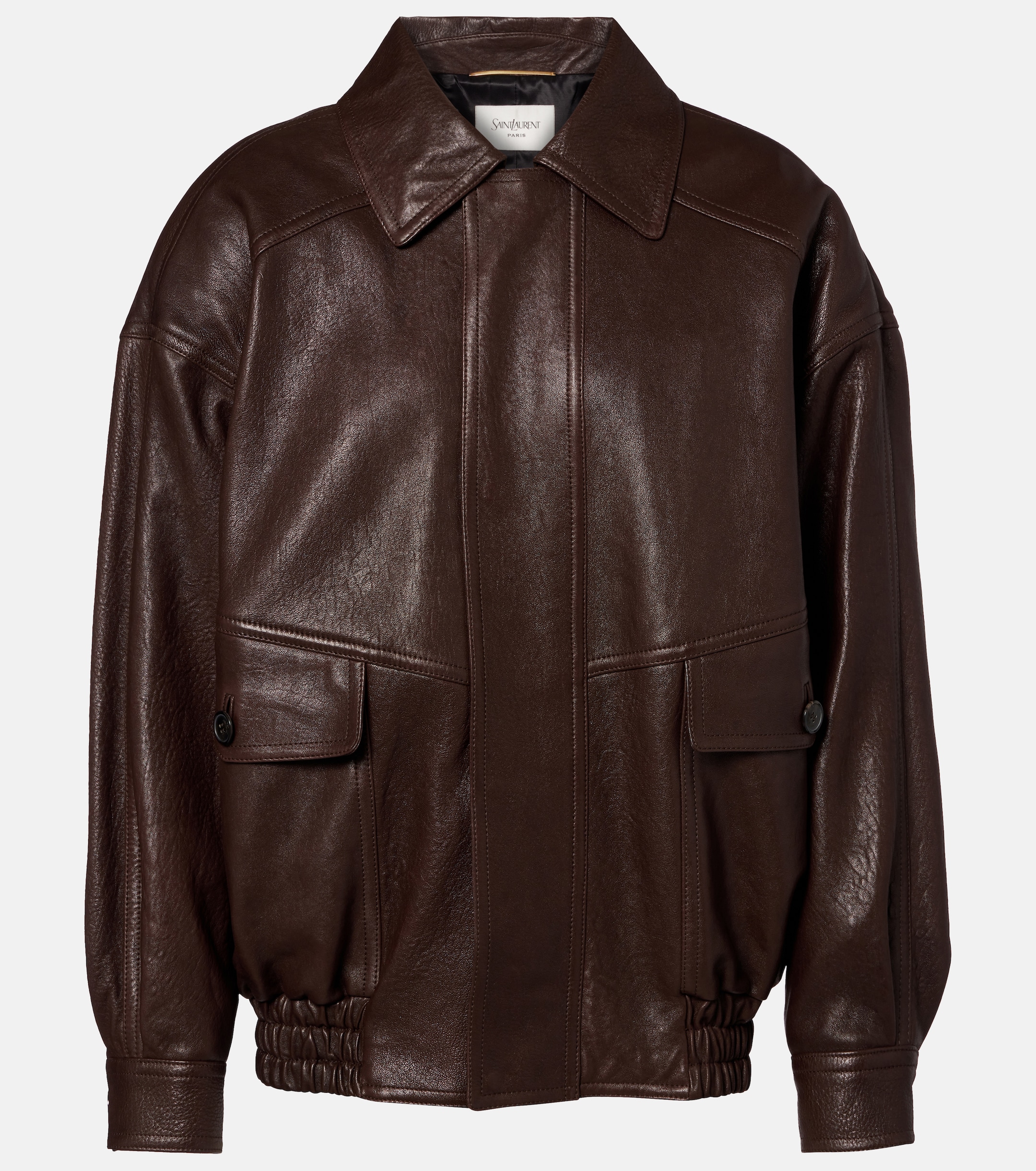 saint laurent Leather bomber jacket